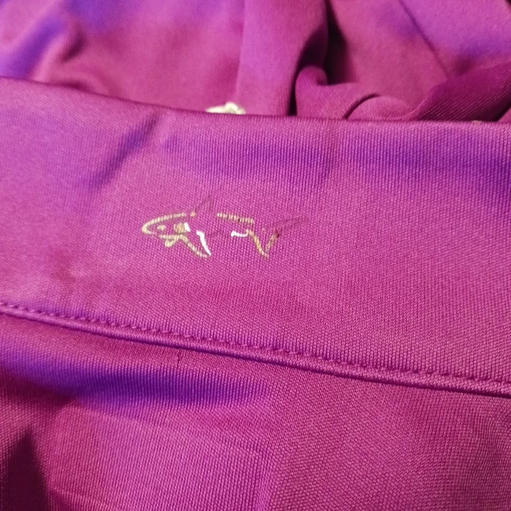 GREG NORMAN Womens Medium Black Purple Playdry 1/4 Zip Athletic Top - Picture 7 of 7